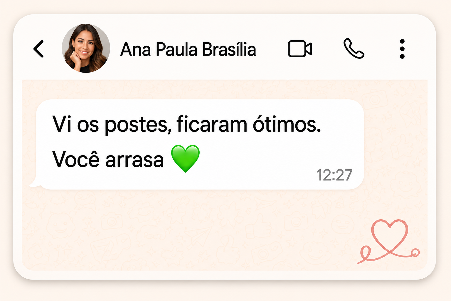 Depoimento de Ana Paula Brasília no WhatsApp