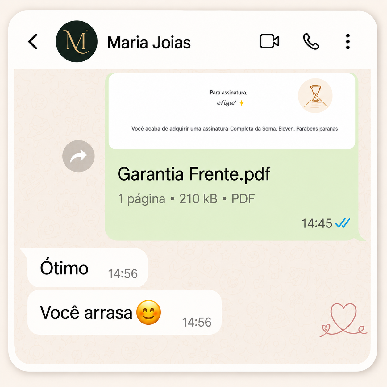 Depoimento de Maria Joias no WhatsApp
